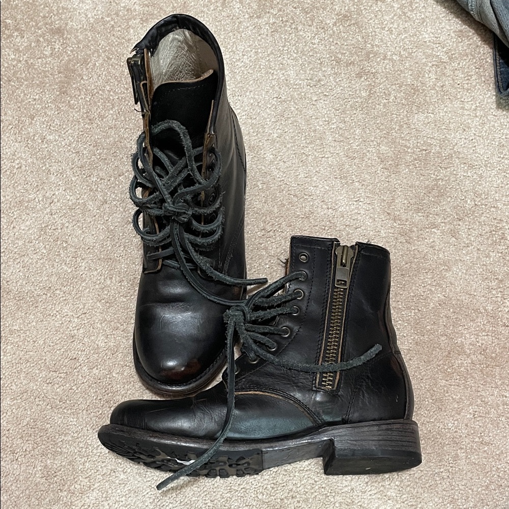 Freebird by Steven Black Leather Combat Boots